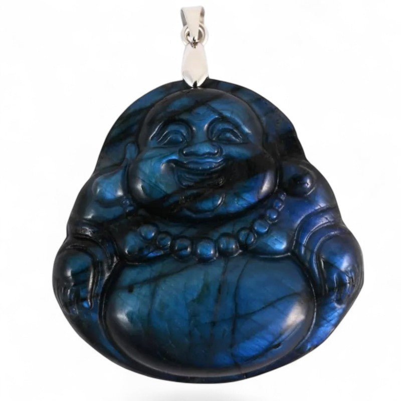 Pendentif labradorite bleue Madagascar AA+ (bouddha) - La Boite à Cailloux