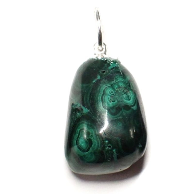 Pendentif malachite Congo A (pierre roulée) - La Boite à Cailloux