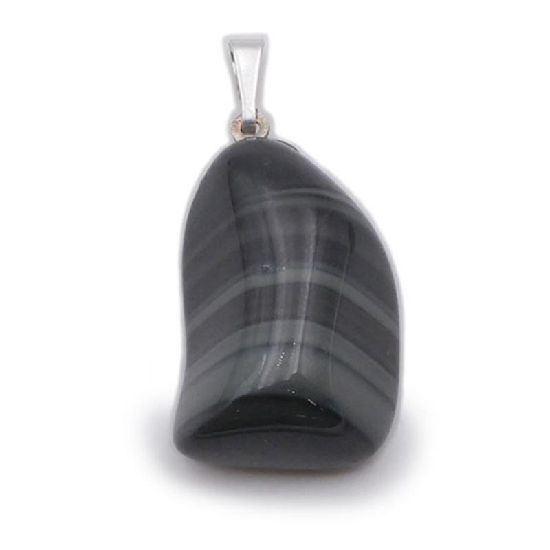 Pendentif obsidienne platinium Mexique A (pierre roulée) - La Boite à Cailloux