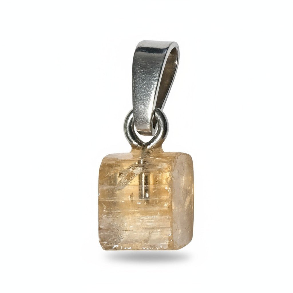 Pendentif topaze impériale Brésil A boucle argent 925 - La Boite à Cailloux