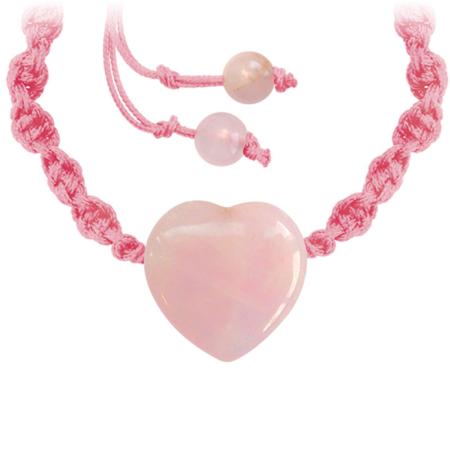 Bracelet coeur quartz rose