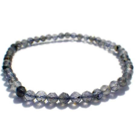 Bracelet iolite Inde A (perles facettées 3-4mm)
