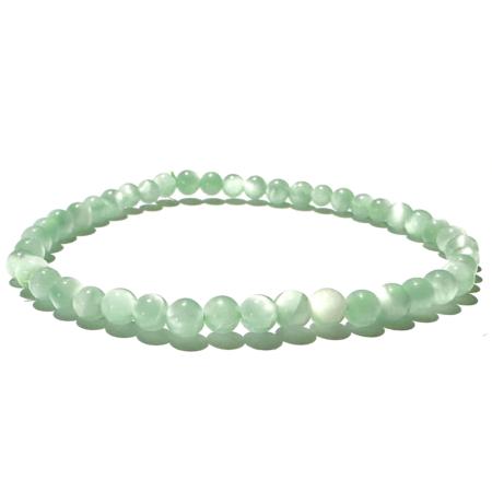 Bracelet pierre de lune verte (garniérite) Inde AA (boules 3-4mm)