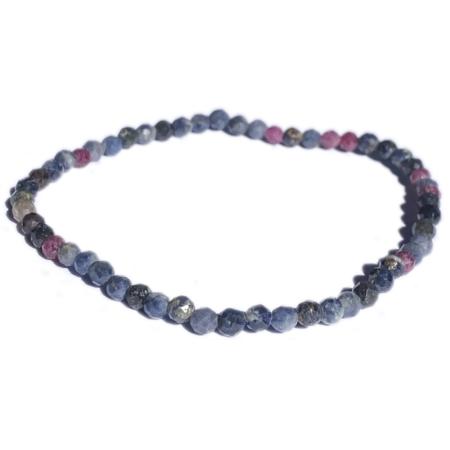 Bracelet saphir multicolore Inde AB (perles facettées 3mm)