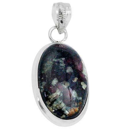 Pendentif eudialyte rose Russie AAA argent 925