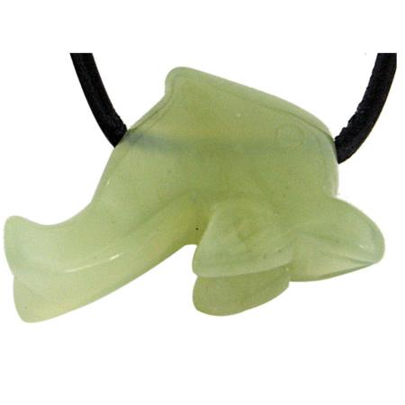 Pendentif dauphin 25mm jade vert de Chine A
