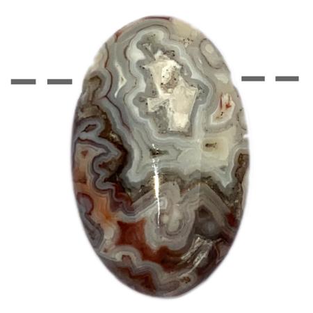 Pendentif agate crazy lace A ovale (pierre trouée) + cordon en cuir