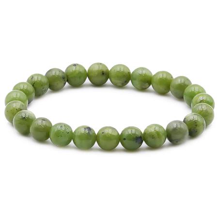 Bracelet jade vert du Canada néphrite A (boules 7-8mm)