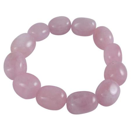 Bracelet quartz rose (pierres roulées) 18-22mm