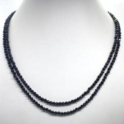 Collier spinelle noir double brins (perles facettées 3mm)