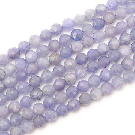 Fil Tanzanite A+ perles facettées 3-4mm