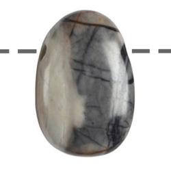 Pendentif jaspe marbre picasso Etats-Unis (pierre trouée) + cordon