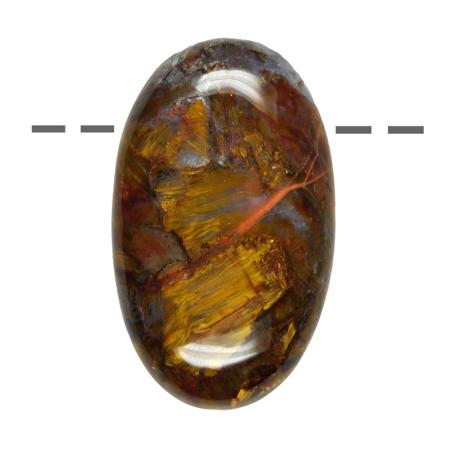 Pendentif piétersite ovale (pierre trouée) + cordon en cuir