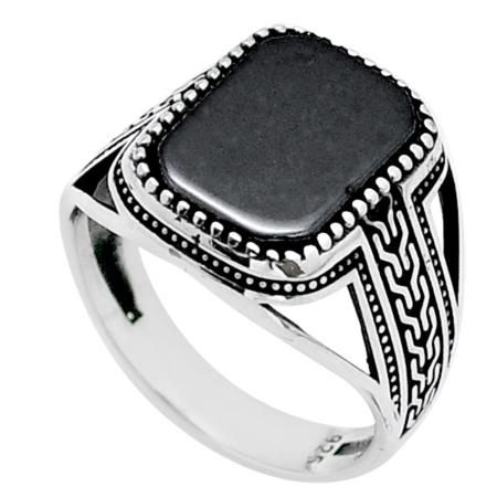 Bague homme Onyx argent 925 AA - Taille 62