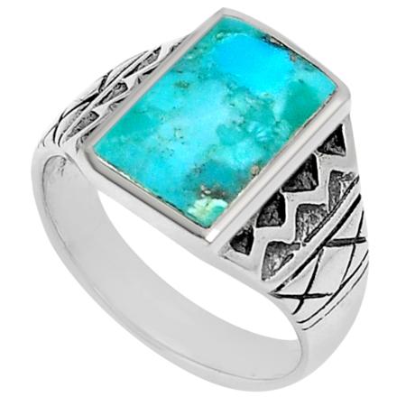 Bague homme Turquoise Arizona argent 925 AA - Taille 66