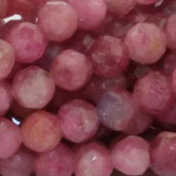 Collier tourmaline rose rubélite Brésil AA (perles facettées 3-4mm) - 45cm