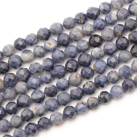 Fil saphir Inde AB perles facettées 3-4mm