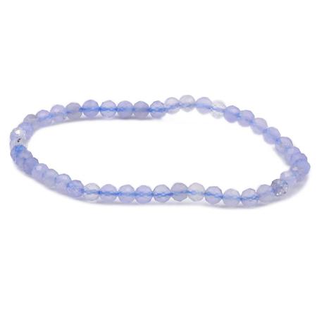 Bracelet calcédoine bleue AA (perles facettées 3-4mm)