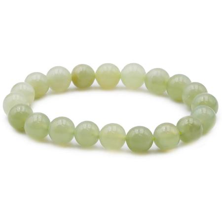 Bracelet jade vert de Chine (boules 10mm)
