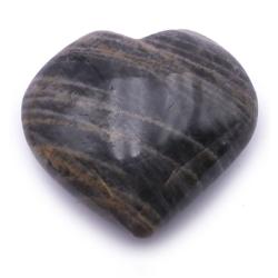 Coeur pierre de lune noire Madagascar A 30mm