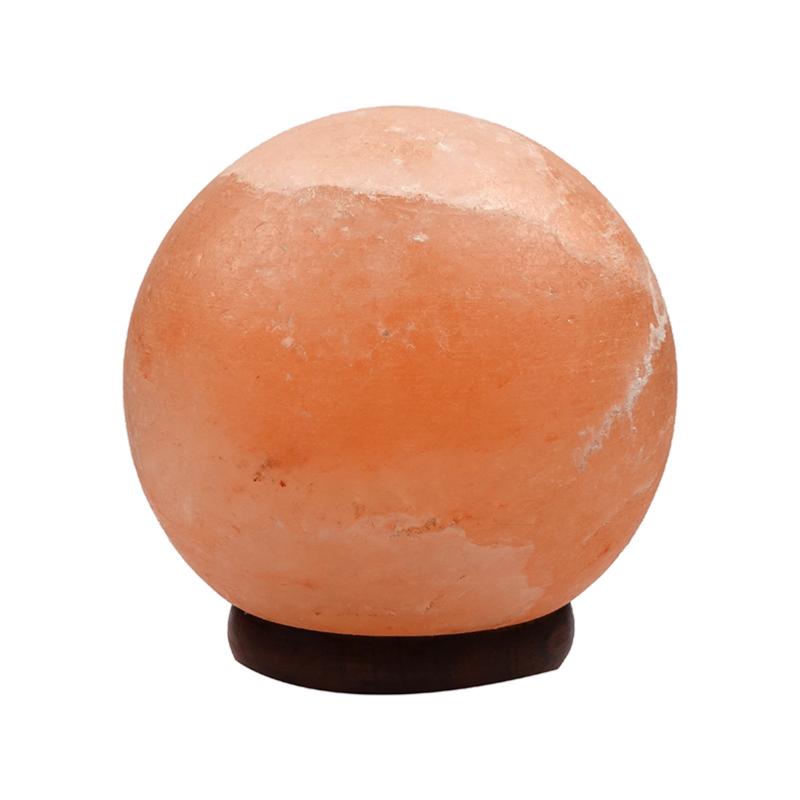 Lampe de sel Himalaya naturel Sphère sur support en bois 15cm (3,5kg)