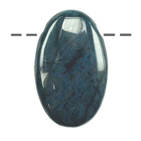 Pendentif dumortiérite ovale (pierre trouée) + cordon en cuir