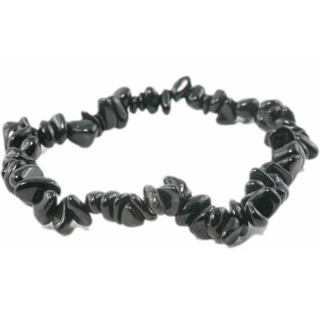Bracelet obsidienne noire (pierres baroques)