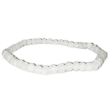 Bracelet pierre de lune arc en ciel AA (péristérite) perles facettées 3-4mm
