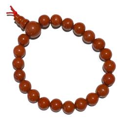 Bracelet tibétain jaspe rouge Afrique du Sud A (boules 8mm)