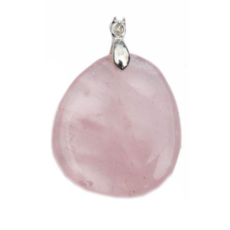Pendentif quartz rose (pierre plate)