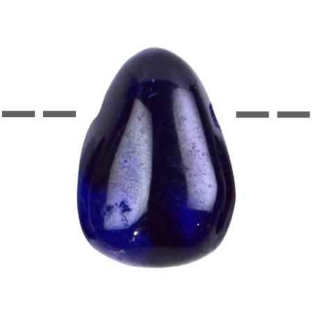 Pendentif azurite (pierre trouée) + cordon en cuir