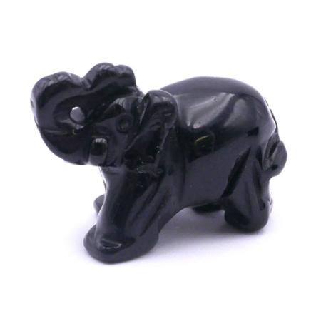 Eléphant Obsidienne noire - 50mm