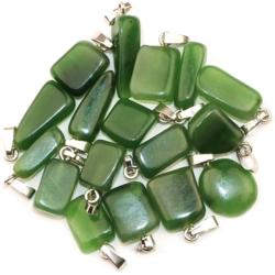 Pendentif jade vert du Canada A pierre roulée boucle argent 925