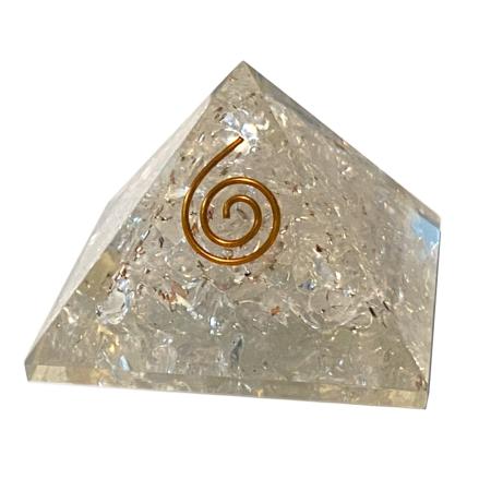 Pyramide orgonite cristal de roche 5cm