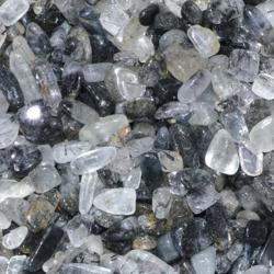 Lot quartz inclusion de tourmaline Brsil (mini-pierre roule XS) - 100g