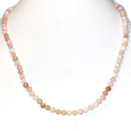 Collier opale rose (perles facettées 3-4mm) - 45cm