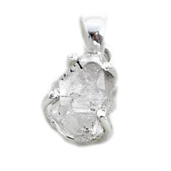 Pendentif cristal diamant Herkimer Pakistan AA argent 925