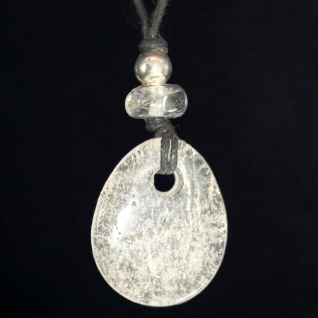 Pendentif "Joie" cristal de roche 35mm + cordon