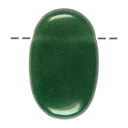 Pendentif aventurine verte ovale (pierre trouée) + cordon 