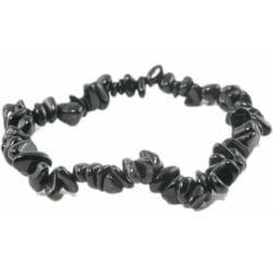 Bracelet obsidienne noire Mexique A (pierres baroques)