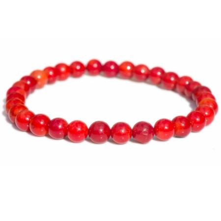 Bracelet corail rouge A (boules 5-6mm)