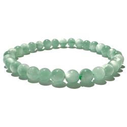 Bracelet pierre de lune verte (garnirite) Inde AA (boules 5-6mm)