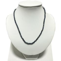 Collier saphir bleu Inde AA (perles facettes 3-4mm) - 45cm