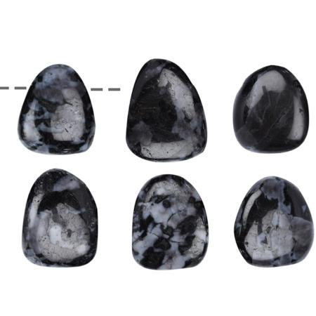 Pendentif Gabbro (Merlinite mystique) Madagascar A pierre trouée + cordon en cuir