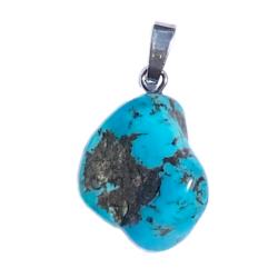 Pendentif turquoise Arizona A pierre roulée boucle argent 925