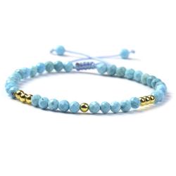 Bracelet Shamballa multi tuquenite et perles laiton (perles facettées 3-4mm)