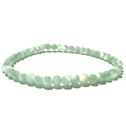 Bracelet pierre de lune verte (garnirite) Inde AA (boules 3-4mm)