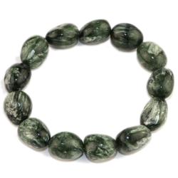 Bracelet séraphinite verte A (pierres roulées)