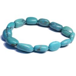 Bracelet turquoise stabilisée Tibet (pierres roulées)