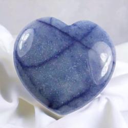 Coeur quartz bleu ou aventurine bleue Brsil A 40mm